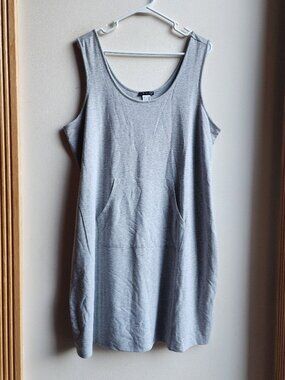 VENUS Gray Tank Dress With Kangaroo Pocket Size 1X